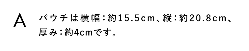 パウチは横幅：約00cm、縦：約00cm、厚み：約0cmです