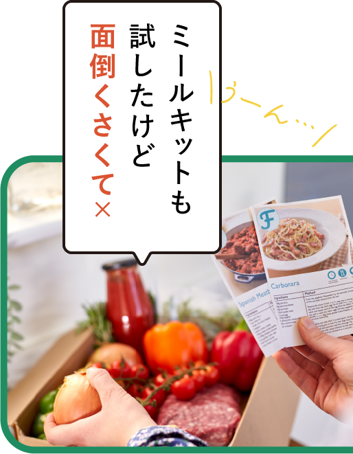 ミールキットも試したけど面倒くさくて×